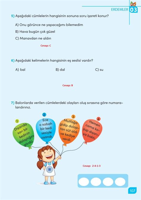 3 sınıf türkçe sayfa 107